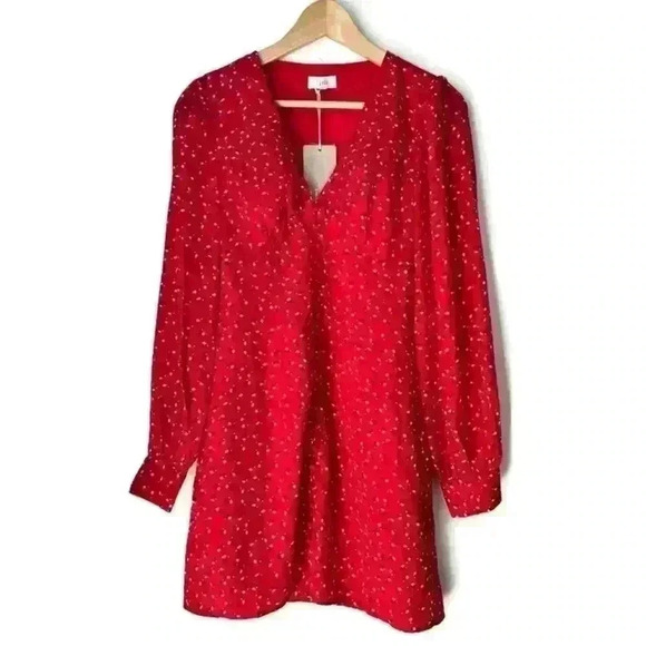 Savel Amelia Womens Red Floral Romantic Feminine Girlie Euro Summer Mini Dress 6 - Picture 7 of 17